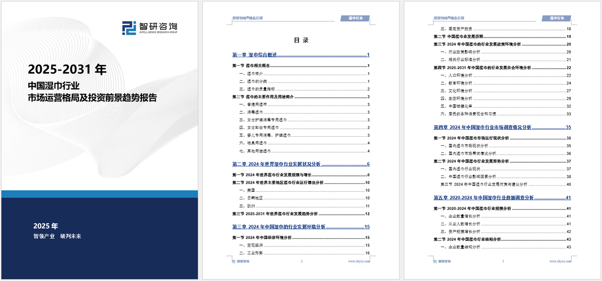 巾行业市场深度分析及发展前景研究报告EVO视讯智研咨询发布：2025年湿(图4)